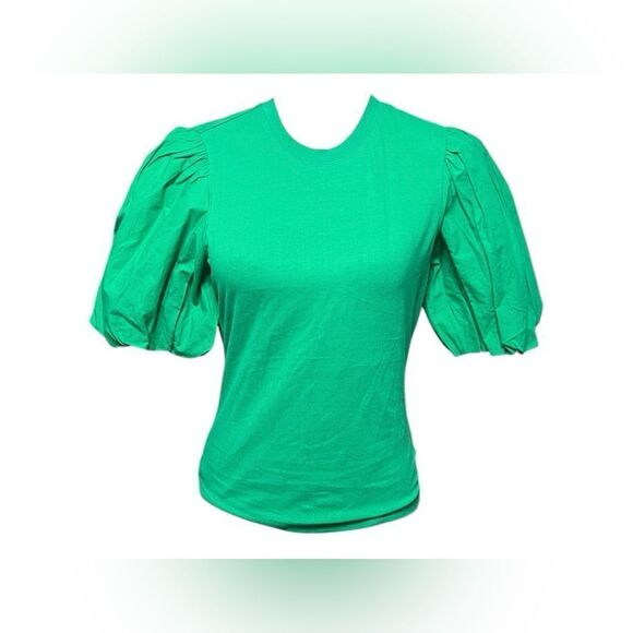 Love The Label Lali Tee Kelly Green Paradise Puff Sleeve  Size XS - NWT - Picture 1 of 5